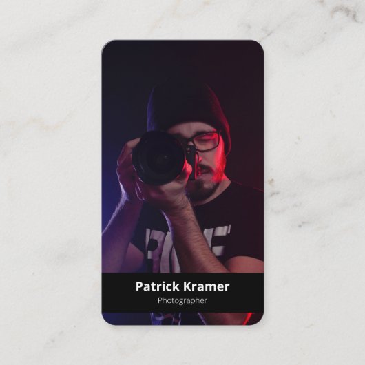 Einfach modernes Foto QR Code Berufliches Portfoli Visitenkarte (Vorderseite)