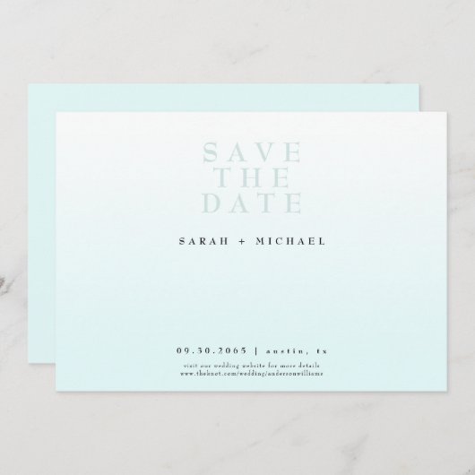 Einfach modernes Hochzeiteis Save The Date (Vorne/Hinten)