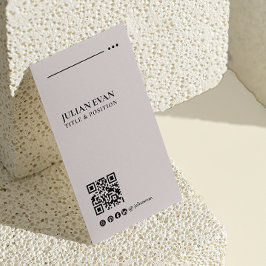Einfach modernes LinkedIn QR-Code Beige Minimalist Visitenkarte
