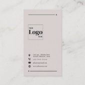 Einfach modernes LinkedIn QR-Code Beige Minimalist Visitenkarte (Rückseite)