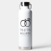 Einfach modernes MR & MRS mit Rings,Personalisiert Trinkflasche (Vorderseite)