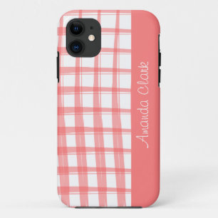 Einfach modernes rotes Gitterdesign Case-Mate iPhone Hülle
