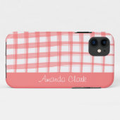 Einfach modernes rotes Gitterdesign Case-Mate iPhone Hülle (Rückseite (Horizontal))