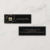 Einfach modernes Schwarz, Punkte, Gold Instagramm Mini Visitenkarte (Vorne/Hinten)
