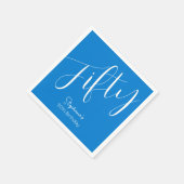Einfach modernes Script Blue 50. Geburtstag Serviette (Ecke)