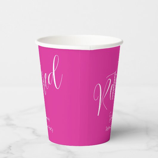 Einfach modernes Script-Rosa-Party Pappbecher (Rechts)
