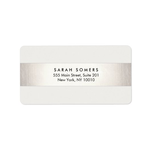 Einfach modernes Silber gestreift Beruflich Adressaufkleber (Vorne)