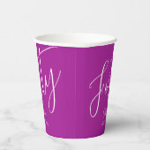 Einfach modernes Skript Dunkelrosa 40. Geburtstag Pappbecher (Rechts)