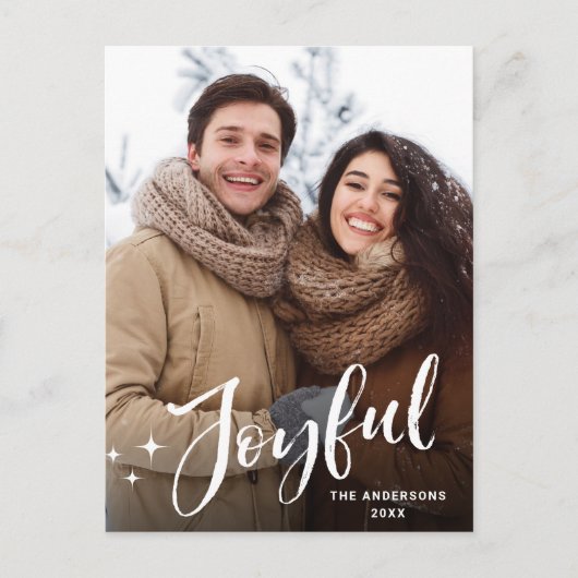 Einfach modernes Weihnachts-FOTO Gruß Urlaub Postkarte (Vorderseite)