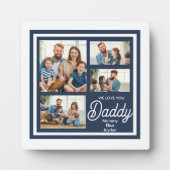 Einfach modernes Weiß Navy Blau Wir Liebe Sie Dadd Fotoplatte (Vorderseite)