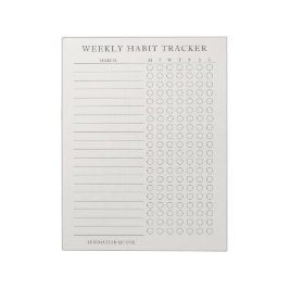 Einfach modernes wöchentliches Habit Tracker Teara Notizblock