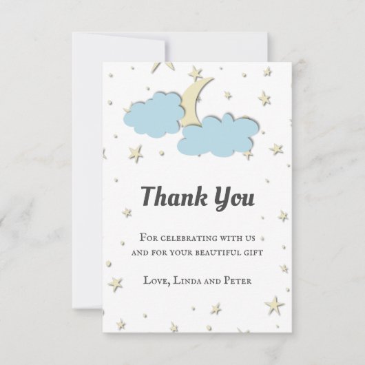 Einfach Mond Danke Karte (Vorderseite)