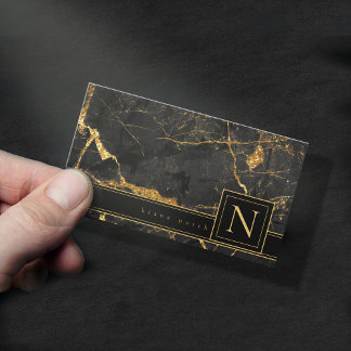 Einfach Monogram Gold/Black Std ID672 marben Visitenkarte
