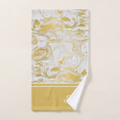 Einfach Monogram Gold White Marmor marbeln Badhandtuch Set (Handtuch)