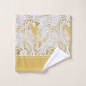 Einfach Monogram Gold White Marmor marbeln Badhandtuch Set (Waschlappen)