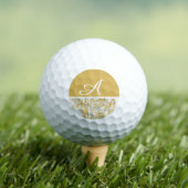 Einfach Monogram Gold White Marmor marbeln Golfball (Insitu T-Shirt)