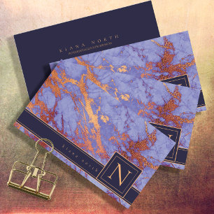 Einfach Monogram Lila und Gold Std ID672 marben Visitenkarte