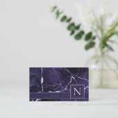 Einfach Monogram Violet marben und White Std ID672 Visitenkarte (Stehend Vorderseite)