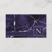 Einfach Monogram Violet marben und White Std ID672 Visitenkarte (Vorderseite)