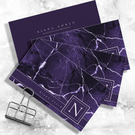 Einfach Monogram Violet marben und White Std ID672 Visitenkarte