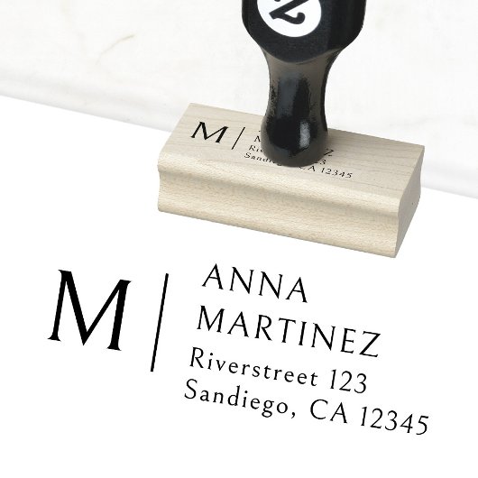 Einfach, Monogramm-Briefmarke Gummistempel