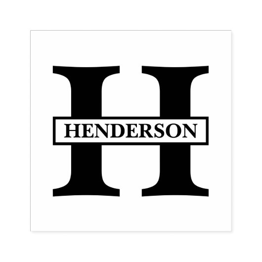 Einfach Monogramm-Name Gummistempel (Prägung)