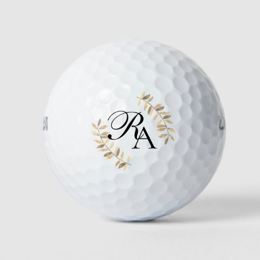 Einfach Monogramm weiß Golfball (Vorderseite)