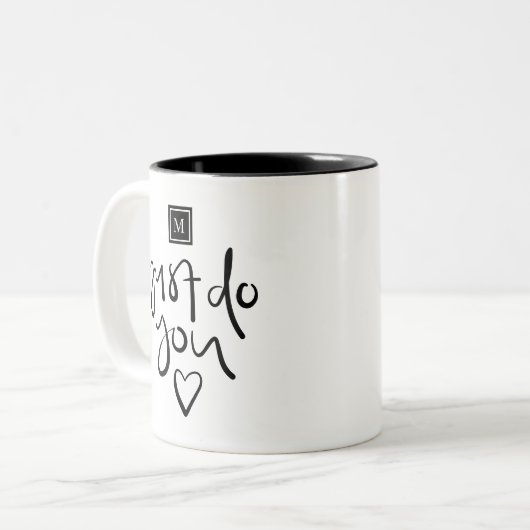 Einfach Monogramm Zweifarbige Tasse (Vorderseite Links)