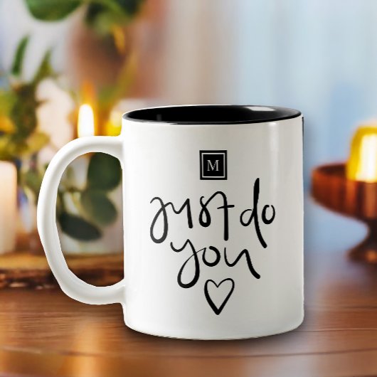 Einfach Monogramm Zweifarbige Tasse