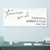 Einfach Morgen machen wir das Probe Dinner Weiß Banner (Messe)