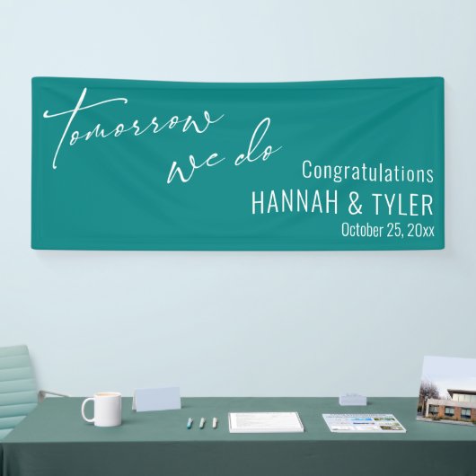 Einfach Morgen machen wir Probe Abendessen Aquamar Banner (Messe)