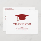 Einfach Mortar Board Burgund Moderner Abschluss Postkarte (Vorne/Hinten)