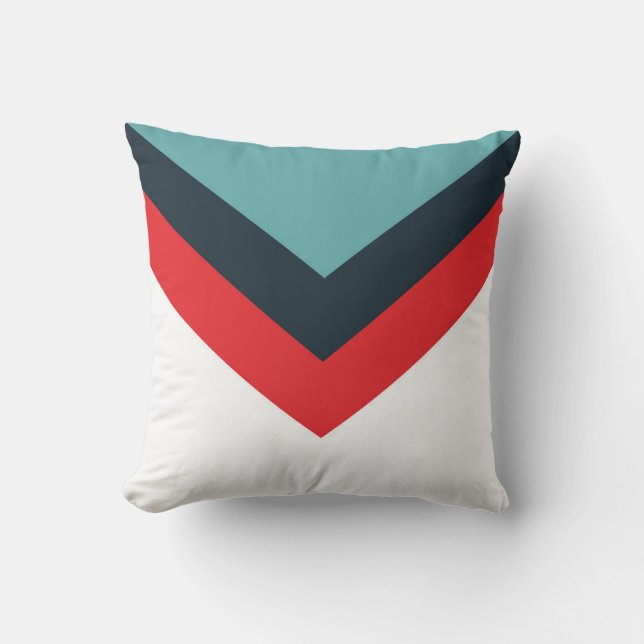 Einfach Muster Red Blue White Kissen (Vorderseite)