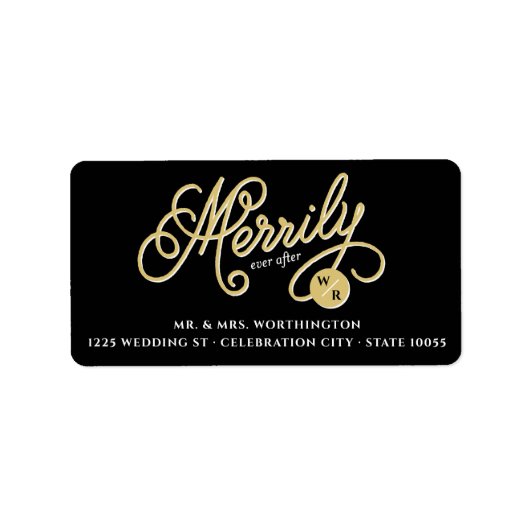 Einfach nach Curly Script-Urlaubsadresse Adressaufkleber (Vorne)