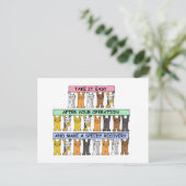 Einfach nach der Operation Niedliche Katzen Postkarte (Stehend Vorderseite)