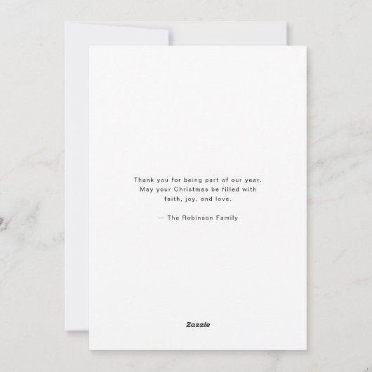 Einfach nach Glauben Religiöses Foto Weihnachten (Rückseite)