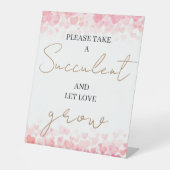 Einfach nehmen Sie bitte eine Sukkulente und Gelas Sockelschild (Vorderseite)