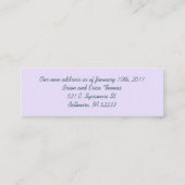 Einfach neue Adresskarte verheiratet Mini Visitenkarte (Rückseite)