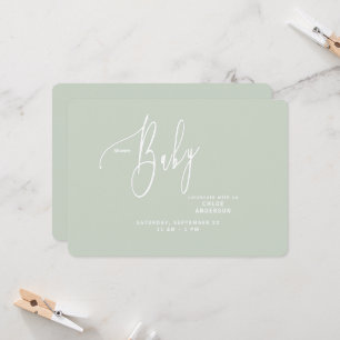 Einfach neutrale Babydusche einladen Einladung