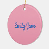 Einfach Niedlich Blau und Rosa Personalisiert Keramik Ornament (Links)