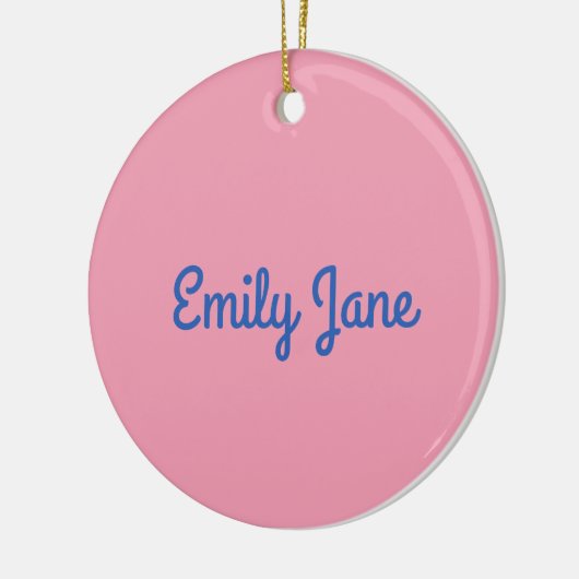 Einfach Niedlich Blau und Rosa Personalisiert Keramik Ornament (Links)