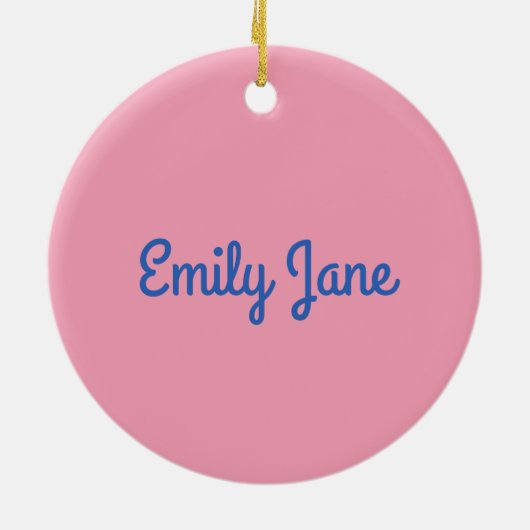 Einfach Niedlich Blau und Rosa Personalisiert Keramik Ornament (Hinten)