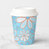 Einfach Niedlich Blau und Weiß Pappbecher (Vorderseite)