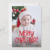 Einfach niedlich frohe Weihnachten ein Foto rot (Vorderseite)