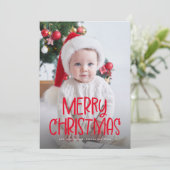 Einfach niedlich frohe Weihnachten ein Foto rot (Stehend Vorderseite)