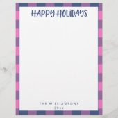 Einfach Niedlich rosa Karierter Name Unterkunft Ge Briefbogen (Vorderseite)