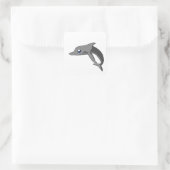 Einfach Niedlicher Cartoon Dolphin Kawaii Quadratischer Aufkleber (Tasche)
