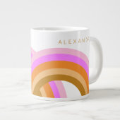Einfach Niedlicher Retro-Orange-Regenbogen Persona Jumbo-Tasse (Vorderseite Rechts)