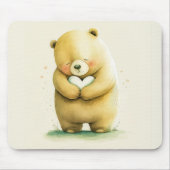 Einfach Niedlicher Sad Bär mit einem Herz-Artwork Mousepad (Vorne)
