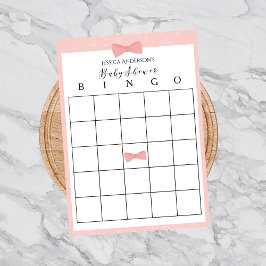 Einfach Niedliches Pink Bow Baby Shower Bingo Game